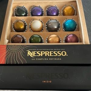 Nespresso Vertuo sample pack and 2 unopened sleeves (32 pods total)